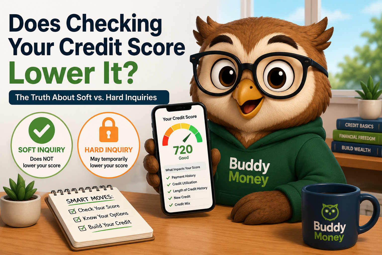 A person checking their credit score safely on a phone